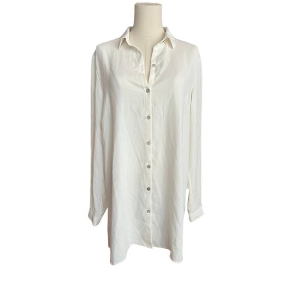 J Jill Dressy Button‎ Up with Pleats in the Back and Slits - Picture 1 of 5